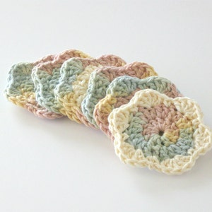 Crochet Face Scrubbies Drink Coasters Facial Cleansing Pads Washcloth Makeup Removers image 1