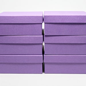 Purple Kraft Jewelry Boxes with lids- Small Gift or Display Box- Storage Boxes- Recycled Content Boxes with Fiberfill- Made in USA- Set of 6