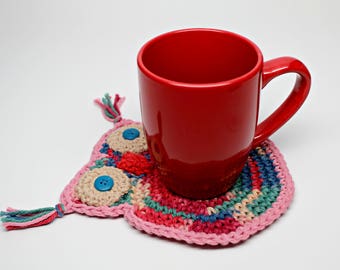 Crochet Owl Cotton Coaster