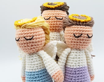 Amigurumi- Angel- Crochet Angel- Guardian Angel- Confirmation Gift- Christmas Angel- Easter Angel- hair color and robe variations