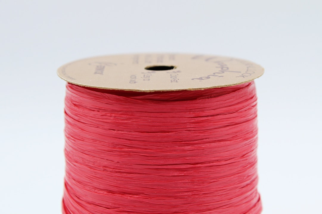 RED Raffia Ribbon Wraphia Brand Synthetic Matte Ribbon by Etsy