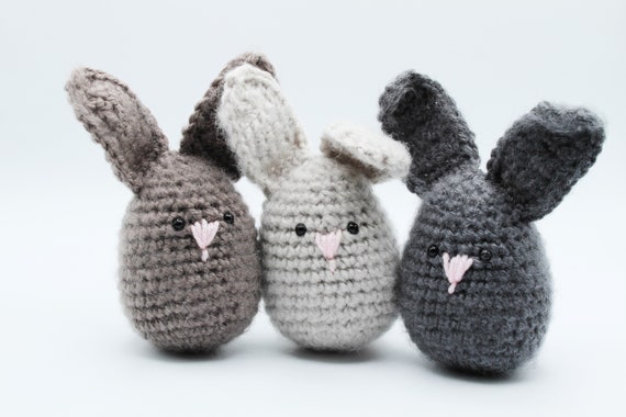 Fuzzy Bunny- Crochet Stuffed Handmade Rabbit- Amigurumi Bunny- Plush Bunny for Easter- Spring Decorating- Crochet Easter Egg Rabbit