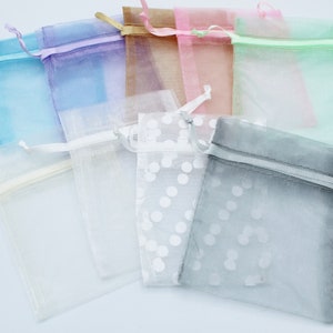 Pastel Organza Bags- 3 X 4 - Reusable Fabric Gift Bags - Jewelry Packaging- Party Favor Bags- Gift Packaging- Choice of colors- Set of 10