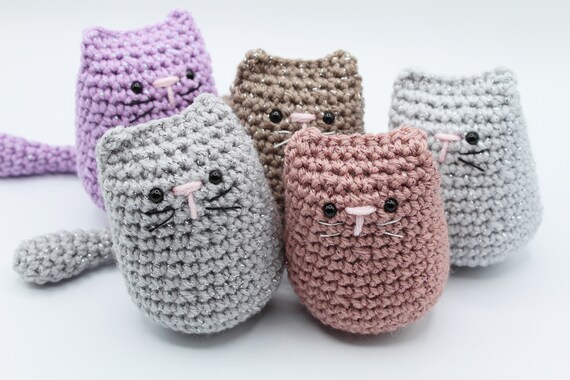 Sparkle Kitty- Crochet Kitty- Amigurumi- Plush Kitten- Stuffed Handmade Cat- Crochet Cat- Plush Kitty