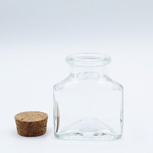 Small Triangle Shaped Bottle Glass Bottle Storage Jar with cork tops Clear Empty Jar Party Favor Container Sand Art Container image 9