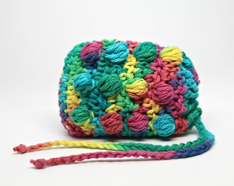 Soap Holder, Soap Pouch, Soap Sack, Crochet Soap Saver, Spa Soap Cozy, Spa Bath Scrubbie, Shower Accessory, Psychedelic, Gift Wrapped