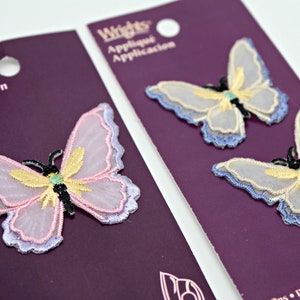 SALE: Butterfly Applique by Wrights- Iron on patch- Embroidery Applique- Two sizes