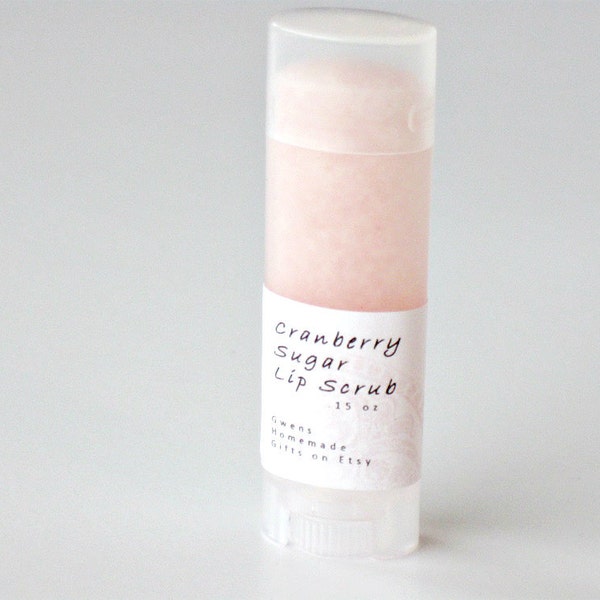 Cranberry Sugar Lip Scrub- Exfoliating Lip Scrub- Lip Polish- Unscented-Unflavored- Natural Lip Scrub- 1 tube