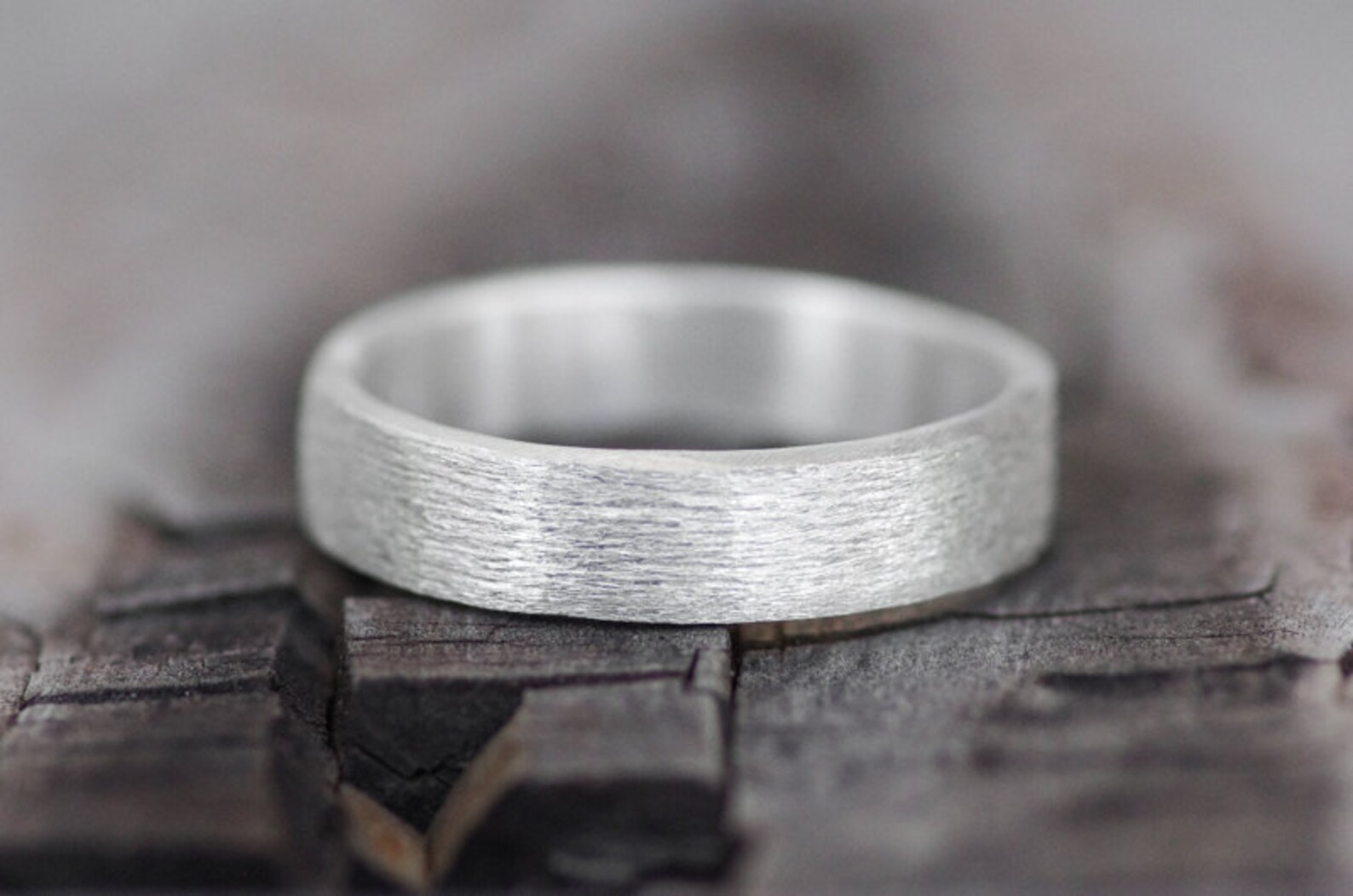 Promise 2 Men's Pure Silver Distressed Ring Rustic Etsy