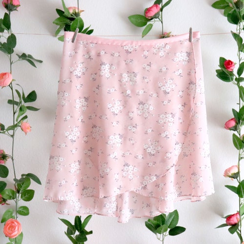 Cream and Peach Floral Ballet Wrap Skirt - Etsy