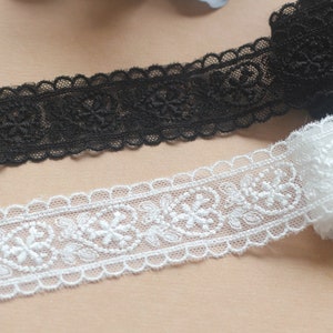 Encaje de tul con flores de algodón bordadas con corazones de amor, encaje de malla festoneada para bodas, velo de novia, muñecas, lencería, por 2 yardas