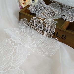 Apliques florais de rosas de Veneza, guarnição de renda para casamento, remendo de pétalas de rosa, guarnição de renda para noivas para corpete faça você mesmo, vestuário, baile de formatura, design de fantasias