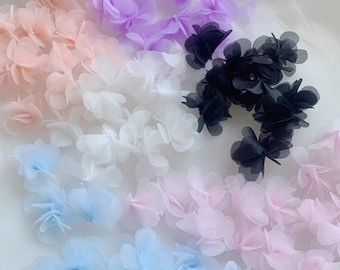 Katzenhalsband / Hundeschal Aus Chiffon Mit Blume - Verstellbar, Niedlich Für Hochzeit & Fotos