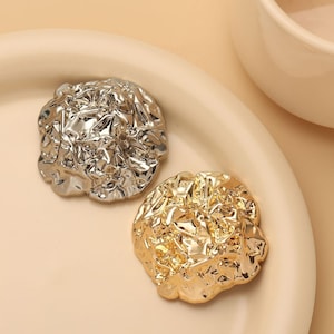 10 Pcs Wrinkled rock Surface Shank Buttons, Irregular Metal button For Suit, Woman Couture,  Cardigan, High-end jacket