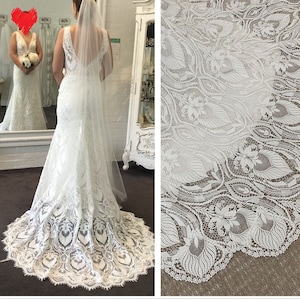 Exquisite Guipure lace fabric, Hollow Out Guipure Floral lace Fabric, Large Leaf Pattern For Wedding, Boho Bridal Dress,Mermaid Dress,1 yard