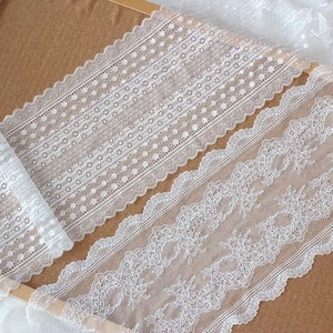 Breites Stretch-Spitzenband, elastisches Spitzenband, Spitzenborte für Dessous-Design, Schal, Nähen, Basteln, Einlegeband, 2 Meter