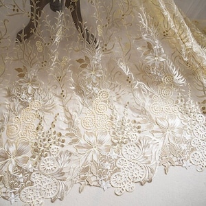 Golden Lace Fabric Gold Guipure Lace Fabric Champagne Lace