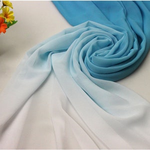 Advanced Ombre Chiffon lace fabric, Light Weight Flowing Fabric For Silk Scarf, Slip Dress, Stage Dance Dress, Bridesmaid Dress, By 1 yard