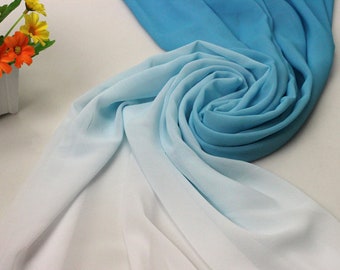Advanced Ombre Chiffon lace fabric, Light Weight Flowing Fabric For Silk Scarf, Slip Dress, Stage Dance Dress, Bridesmaid Dress, By 1 yard