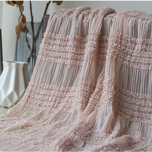 Soft Pleated chiffon lace Fabric, Striped Frill Ruffled Lace fabric For Wedding Dress, Cupcake dress, Party Dress, Lace Top
