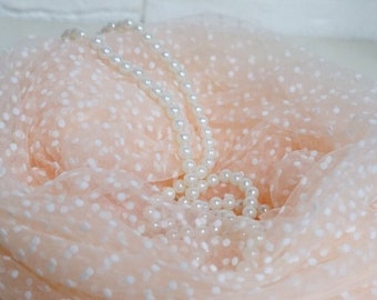 Tela de encaje de tul suave con lunares, red suiza y puntos flocados densos para bodas, decoración de fiestas, bailes de graduación y artículos para novias, por 1 yarda