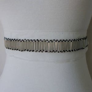Beaded Lace Applique Trim for Bridal Dress, Wedding Belts, Sashes, Headbands, Jewelry Design,  2&quot; (5 cm) width, By 1 Yard