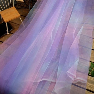 Ombre tulle fabric, Fantasy Rainbow Color tulle lace For Curtain, Veil Supply, Voile Dress Fabric, Princess dress, by 1 yard