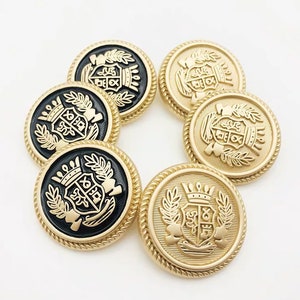 20 Pcs Gold Carved Wheat Metallic Shank Buttons, Round Buttons For Sewing Trench Coat, Navy Uniform, Tweed Jacket, Blazer, Tailcoat