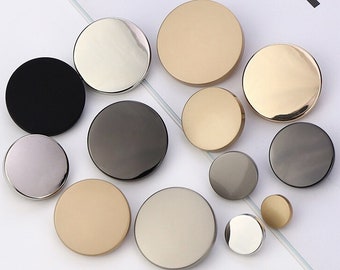 20 Pcs Round Metallic Shank Buttons, Gold Buttons For Sewing Trench Coat, Uniform, Classic Blazer, Duffle, coat