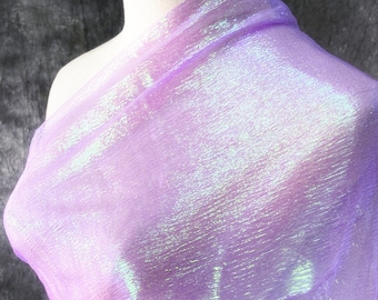 1 yard 57width Imported fabric colorful wedding net yarn gradient perspective designer fabric laser fantasy color organza fabric