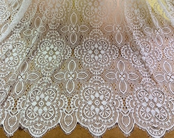 Gorgeous Chantilly Fabric, Flower Pattern Eyelash Fabric, Bridal Lace,  Wedding Dress Lace Fabric, Prom Dress Fabric