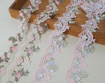 Venice Colorful Flower Lace Trim, Flower trim For Bridal Sash, Dress decor, Scrapbooks, Home Décor, Millinery, DIY Crafts