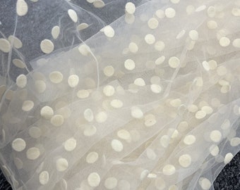 Tela de encaje de tul suave con lunares, lunares suizos de 12 mm, encaje flocado para vestidos de tutú de bebé, vestidos de fiesta, artículos para bodas, 1 yarda