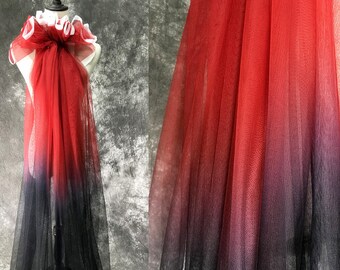red and black ombre prom dress