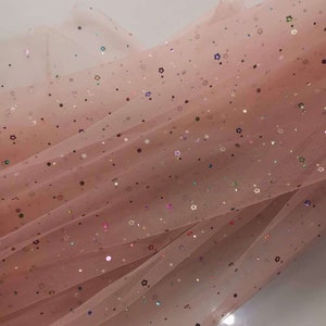 Soft Floral Polka Dots Mesh Tulle Lace Fabric, Colorful Sequins Lace For Cupcake dress, Tutu, Curtain Supply, Wedding veil, By 1 yard