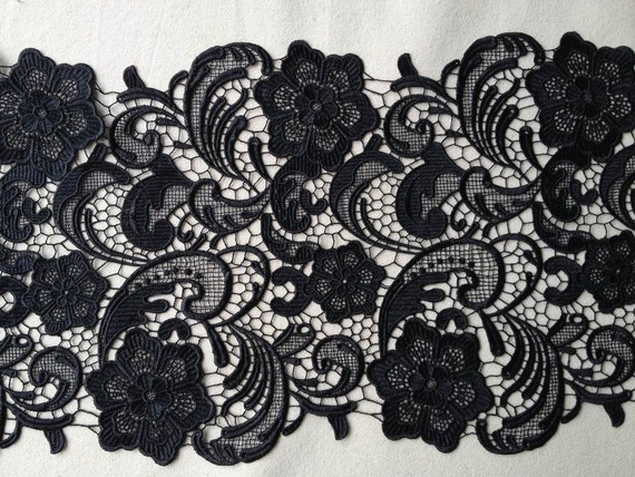 Retro Black Lace Trim Embroidered Lace Fabric Wedding Bridal - Etsy