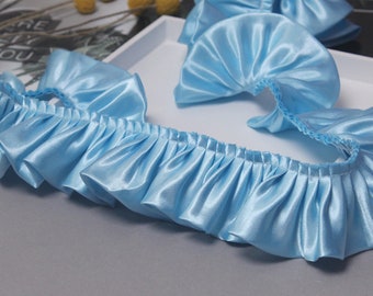Narrow Dense Satin Pleated trim, Single layer Ruffled Trim for Custom Design, DIY Crafts, Home decor, Cosplay, Princess dress, Lolita