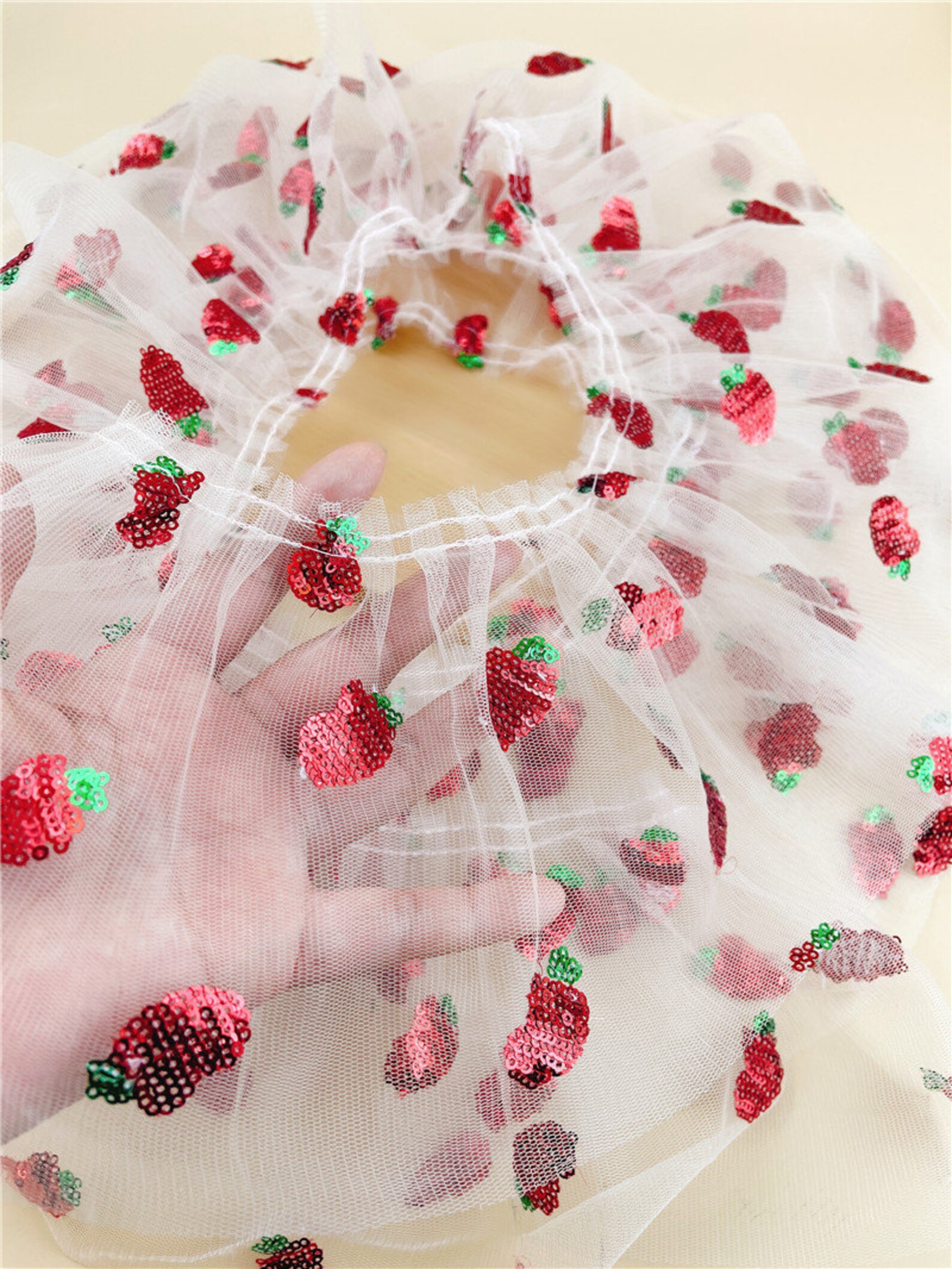 strawberry sequin tulle
