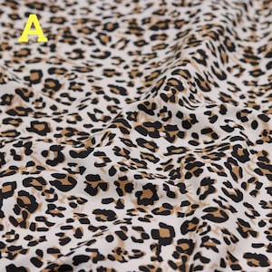 Vintage Leopard Cotton Fabric, High Quality Animal Printed Textile Fabric, For Coat, DIY Costumes, Tote Bag, Jacket, Dressmaking, By 1 Yard A