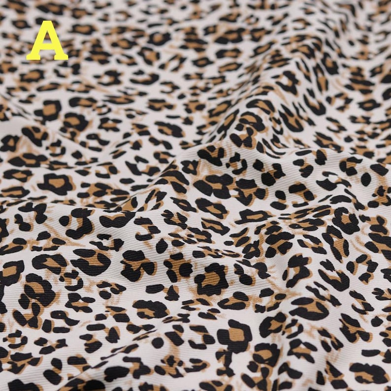 Vintage Leopard Cotton Fabric, High Quality Animal Printed Textile Fabric, For Coat, DIY Costumes, Tote Bag, Jacket, Dressmaking, By 1 Yard A