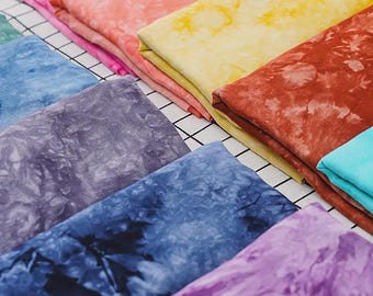 12 Colors Ombre Tie Dye Printed Fabric, Multicolor Woven Rayon Fabric For Dress, Face Mask, Tablecloth, Pillowcase, Camouflage Clothing