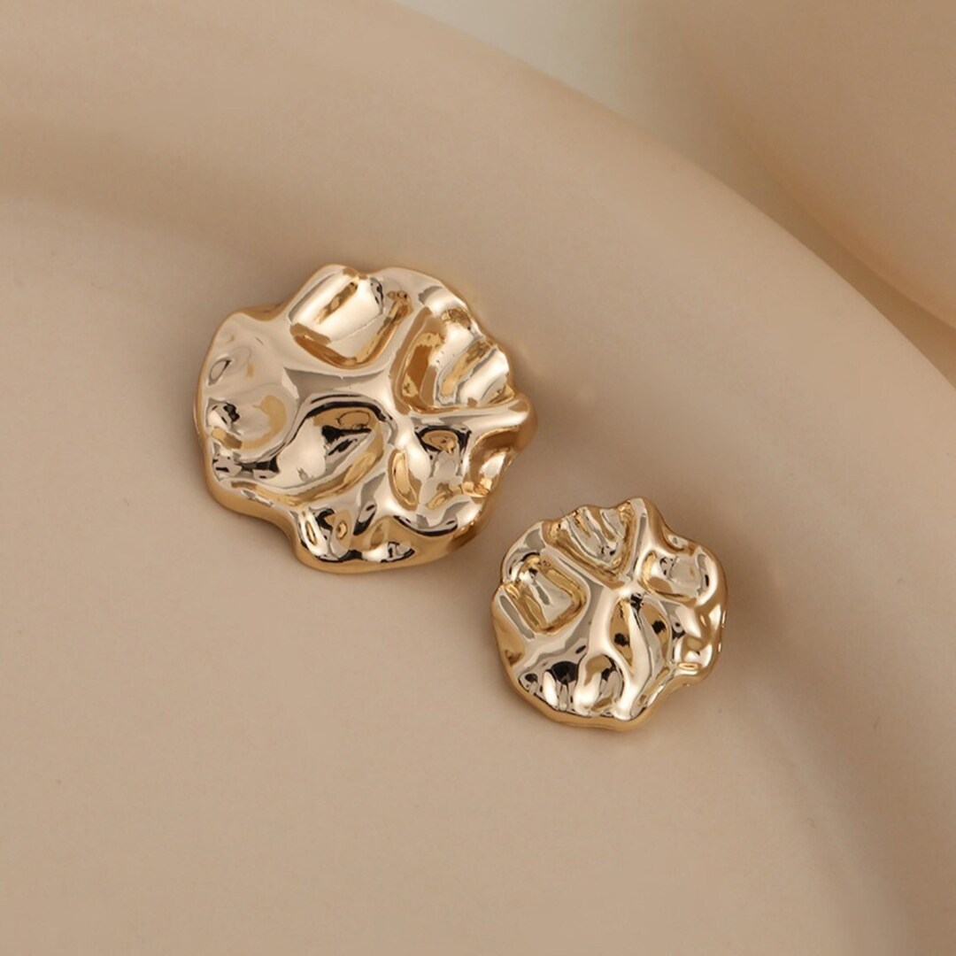 50 Pcs Wrinkled Uneven Shank Buttons, Irregular Metal Button for Woman ...