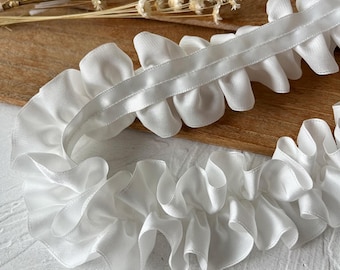 Gefaltete Spitzenbesatz, gekräuselte Spitzenbesatz für Manschettenkragen, Custom Design, DIY Handwerk, Elfen Puppenkleid, Gurt, Tutu, 2 Meter