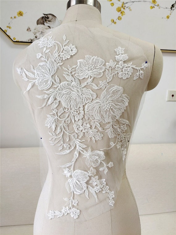 Apliques De Encaje Con Cuentas Aplicaciones De Encaje Bordado Para Vestidos De Novia O Noche - 13 Colores Disponibles Para Costura Yamaha Modx7