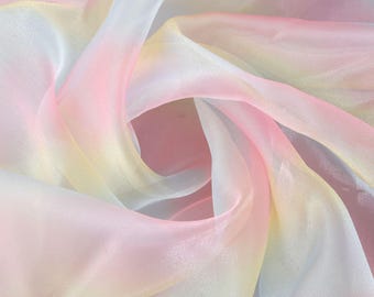 Ombre Organza Fabric, Soft Rainbow Gradient Tulle Lace, For Bridal Veil, Tutu, Doll Skirt, Formal Dress, Stage Embellishment, By 2 Yards