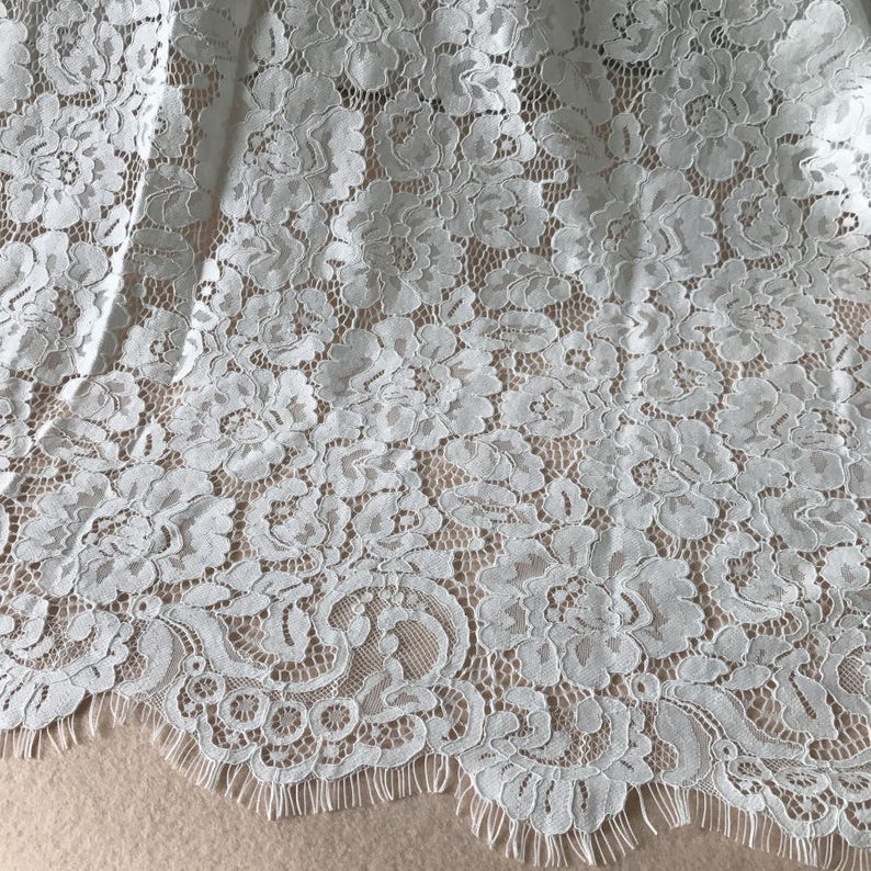 Classic French Chantilly Lace Ivory Rose Flower Trim Fabric - Etsy