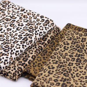 Vintage Leopard Cotton Fabric, High Quality Animal Printed Textile Fabric, For Coat, DIY Costumes, Tote Bag, Jacket, Dressmaking, By 1 Yard image 1