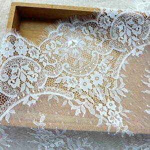 Victorian Chantilly lace wider in off white for Table Runner, Wedding Table Runner, Bridal shawl, Lace cap, Lingerie design, by 3 yards