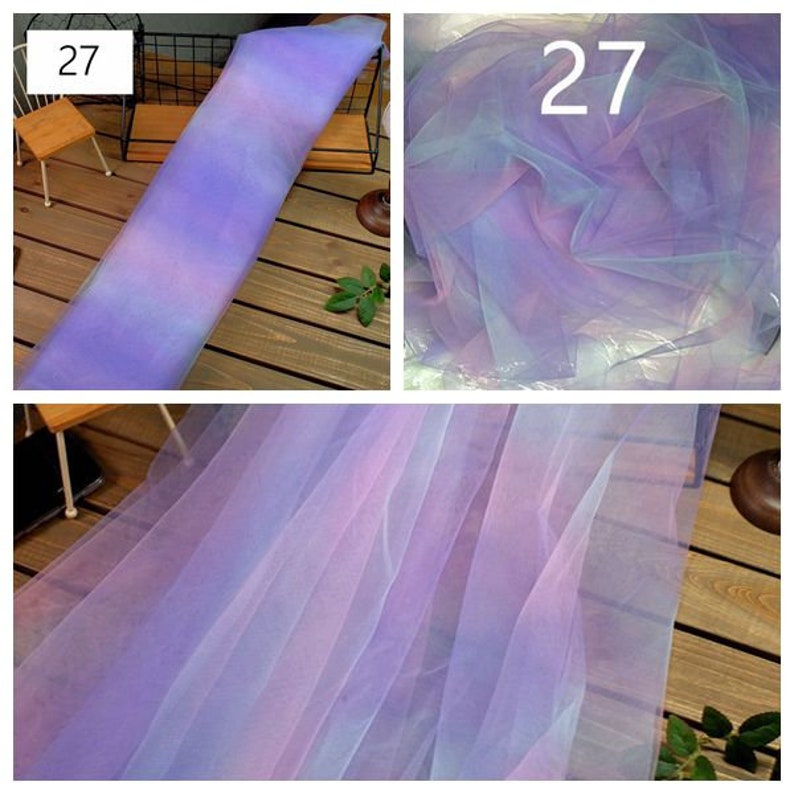 Ombre tulle fabric, Fantasy Rainbow Color tulle lace For Curtain, Veil Supply, Voile Dress Fabric, Princess dress, by 1 yard #27