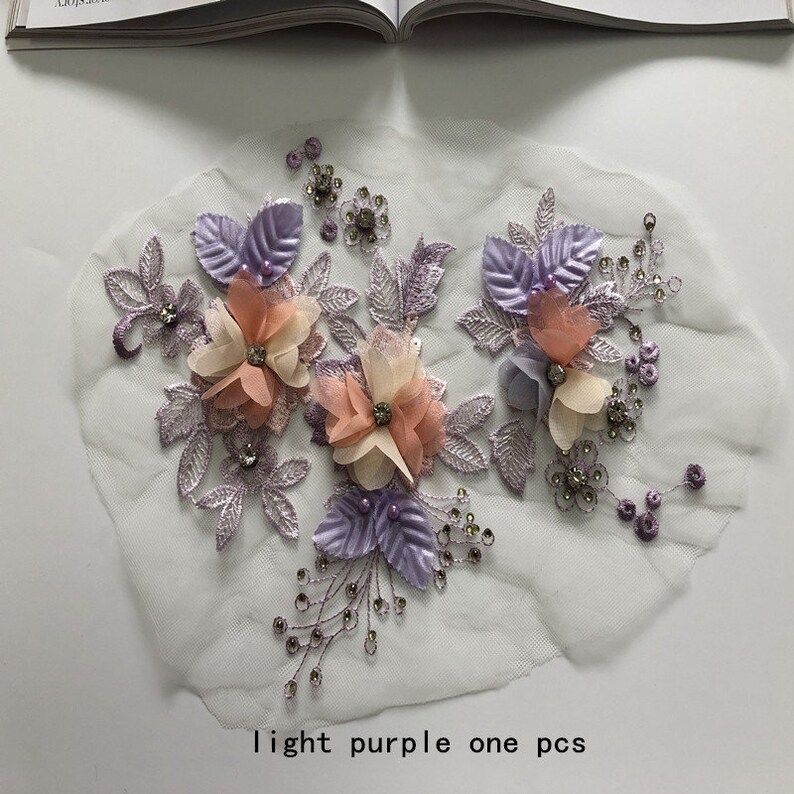 3D Chiffon Flower Lace Applique Fairy Bodice Applique for Etsy